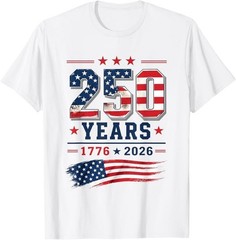 4th of July America US Flag Patriotic 250th Anniversary USA T-Shirt