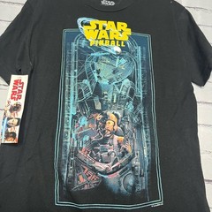 Disney Star Wars Black and Blue Short Sleeve Tee SZ M Pinball Graphic Streetwear