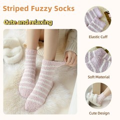 Women Fuzzy Slipper Socks Microfiber Soft Warm Cozy Plush Fluffy Fleece Winter