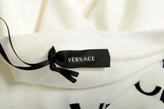 Versace Men’s White Short Sleeve Logo Embroidery T-Shirt US 2XL IT 56