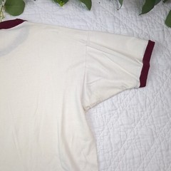 VTG Champion Bradley Uni White Ringer Tee Size XL Made in USA Single Stitch