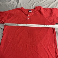 Vintage 90s Bike Blank Henley Button Red T Shirt Sz XL Made In USA Single Stitch