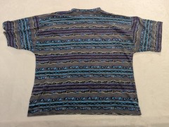 Vintage AOP Surf T-Shirt Pattern XL Boxy 80s 90s Bolt Streetwear Skater Blue