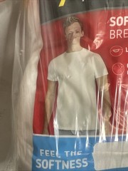 Hanes Men’s White Tagless T-Shirts Soft & Breathable 7 Pack Size Large