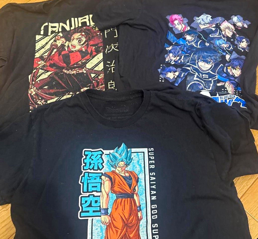 Anime bundle of 3 shirts. 2 are medium one is a large. anime #dragonball
