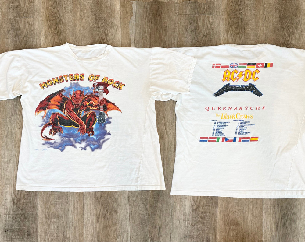 Vintage Styles Monsters of Rock 1991 Vintage Band Music Shirt – Black Crowes Roc