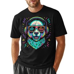 Retro DJ Panda T-Shirt, Headphones Rave EDM Festival Tee Vaporwave Music Gift