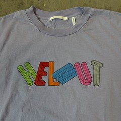 Helmut Lang 3D Logo Graphic T-Shirt Lavender Cotton Crew Neck Men’s Small