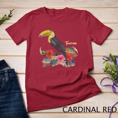Retro Style Summer Tropical Flowers Leaf Birds Beach Toucans Unisex T-shirt