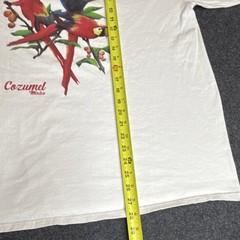 Yazbek White Cozumel Mexico Parrot Graphic Men’s Cotton Crew Neck T-Shirt 2XL