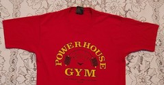 Vintage Powerhouse Gym Detroit Michigan Weightlifting Muscle T-Shirt Sz M USA