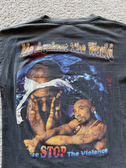 Vintage 90s 2Pac Tupac All Eyes On Me Against The World Rap T Shirt Size XL Fade