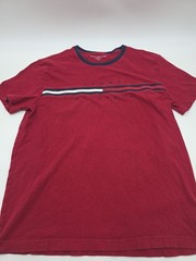 Tommy Hilfiger T-Shirt Men Large Red Embroidered Cotton Tee.#46171