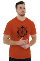 Compass Diamond Space Meaningful Symbolic Adult Short Sleeve Crewneck Tee