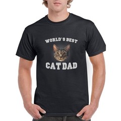 Funny World’s Best Cat Dad Tee, Custom Cat Photo Father’s Day Gift for Cat Owner