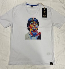 D10S Cotton 100% Maradona Diego Official Product White Jersey T-Shirt Dios 10