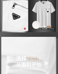 New Fashion Trend Embroidered Zip Pocket Short Sleeve Luxury Summer Men T-Shirt