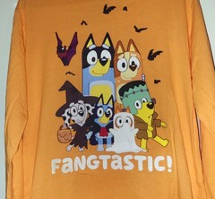 Bluey Fangtastic Orange Fall Halloween Long Sleeve T Shirt Mens M Womens L NWT