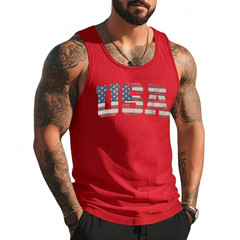 USA US Flag Patriotic 4th of July America Tank Top