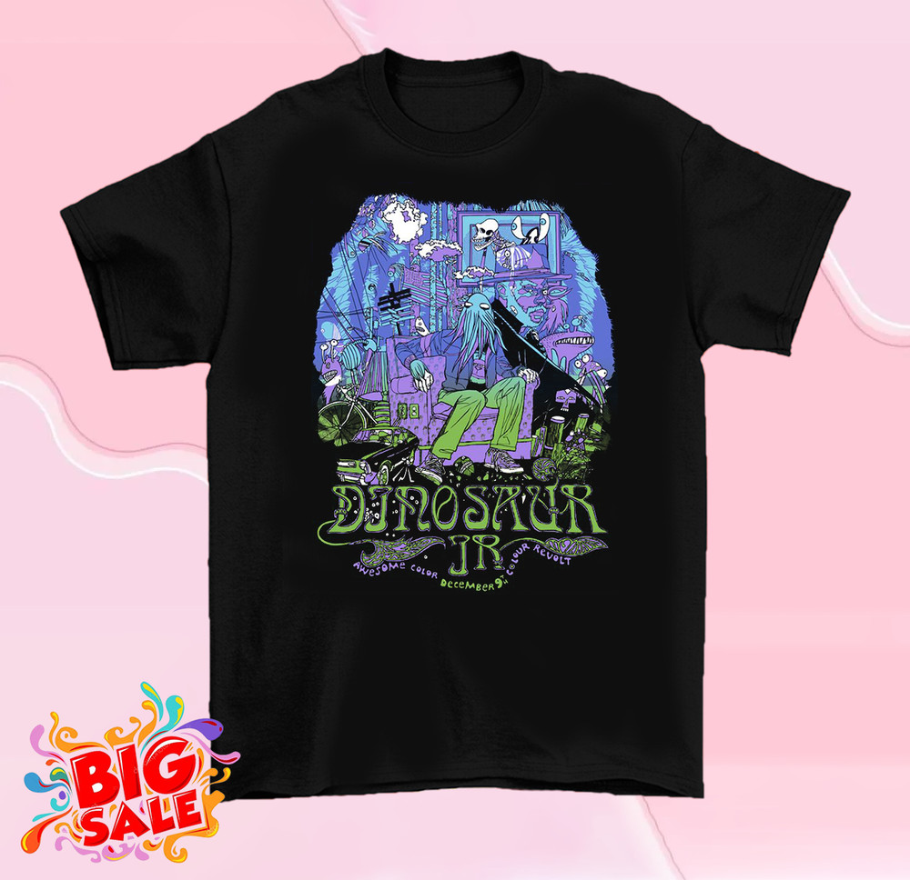 Dinosaur Jr Band Music Rock Tour Unisex Short Tee Cotton Shirt S-5XL Black QX499