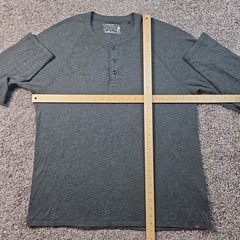 Faherty Henley Mens XL Heather Gray Cloud Cotton Long Sleeve Raglan Casual Shirt
