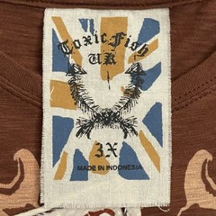 UK Toxic Fish Y2K Shirt Embroidered Rather Death Than False Faith Mens 3XL