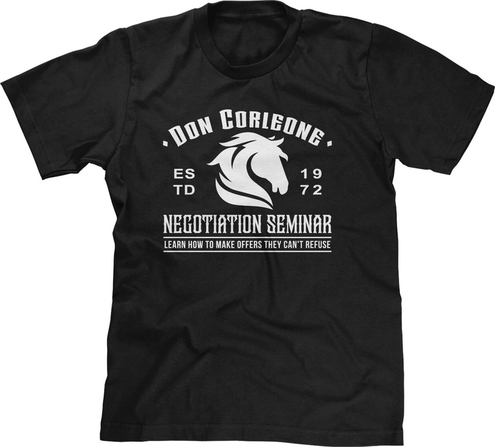 Don Corleone Negotiation Funny Movie Fan Mafia Italian Luca Brasi NYC Mens Tee