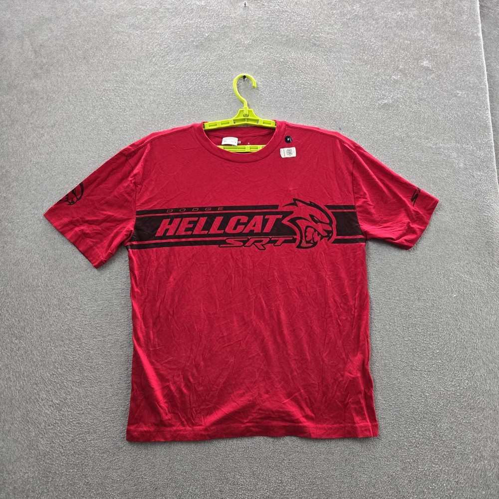 Hollister Men Shirt MEDIUM Red Graphic Hellcat SRT Boxy Fit Tee Logo NWT