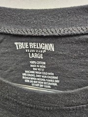 True Religion Metallic Logo Black S/S 100% Cotton T-Shirts Large Y2K
