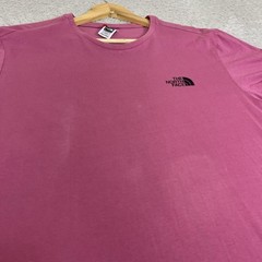 The North Face T Shirt Mens 2XL Pink Logo Short Sleeve Outdoors Hiking Walking