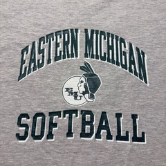 Vintage 80s Eastern Michigan Hurons Softball Sports Athletic T-Shirt – Large