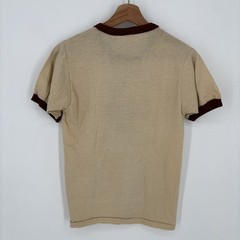 Vintage 70s The College Inn Colorado State CSU University Ringer TShirt Tan Mens