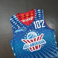 Pangos All American Camp Basketball Jersey Mens XL Blue Red Reversible Baller TV