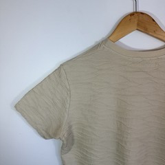 MIDA Unduci Men’s Made in Italy Sand Jacquard Textured Wave Cotton T-Shirt Sz S