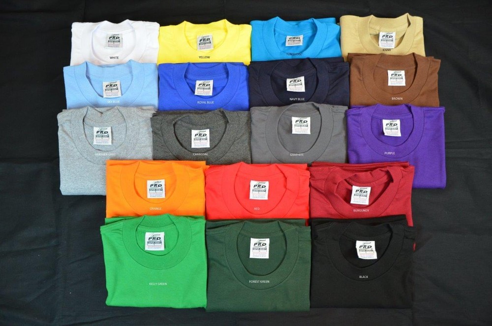 6 NEW PRO5 SUPER HEAVY WEIGHT T-SHIRT TEE PLAIN BLANK COLOR COTTON S-7XL 6PC
