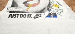 Rare Vintage Nike Roy Lichtenstein 2 Much Lip Service Pop Art T-Shirt M Cut Off