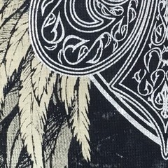 Xzavier Buckle All Over Print Studded Feather Wing Graphic T-shirt Men XL Black
