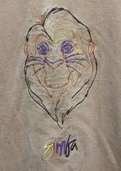 Vintage Disney Originals The Lion King Embroidered Simba Promo Tee Medium EUC