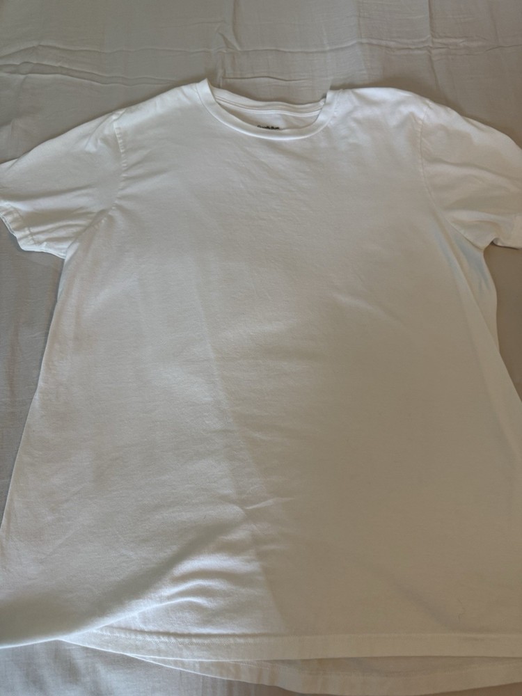 (2 Pack)Goodfellow & Co Men’s L White Short Sleeve Crew Neck Cotton Knit T-Shirt