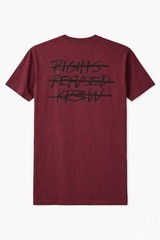 KREW Skate T-Shirt Medium Burgundy “Rights Refused” Rare Streetwear – Limited