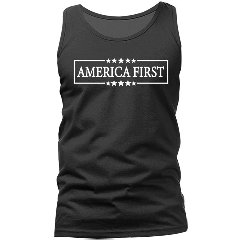 America First Patriotic USA Pride Conservative Political with Stars Tank Top