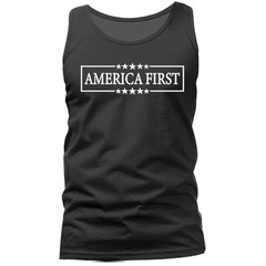 America First Patriotic USA Pride Conservative Political with Stars Tank Top