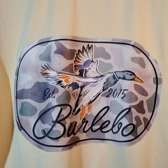 Burlebo Ducks Flying In Tee Men, Small, Olive Color, Short Sleeve, Chest Pocket