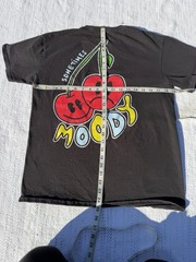 Alab Tee Shirt SOMETIMES MOODY Cherry Print Black Crew Neck Medium Y2K Men’s