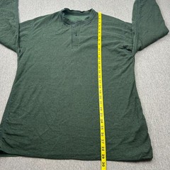 LL Bean Traditional Fit Lined River Henley Long Sleeve Shirt Mens Large Green