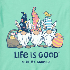 Life Is Good SS Shirt Crusher Tee EASTER GNOMES Egg Basket Chest44 Mens M