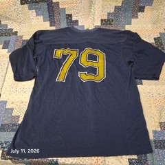 Vintage Champion Moorhead State University Jersey Size Large Navy Blue 70s 80s