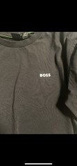 Hugo Boss Green Label Shirt Black White Men’s Size L Logo Spell Out Short Sleeve