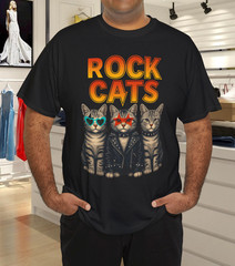 Cats Rock Kittens Kitty Rocking Music Cat Lovers T-Shirt