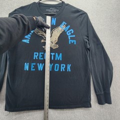 American Eagle Outfitters Shirt Mens XL Black Long Sleeve New York Graphic Tee